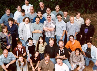 Some members of the crew of "Olive, the Other Reindeer" with Matt Groening, summer 1999.